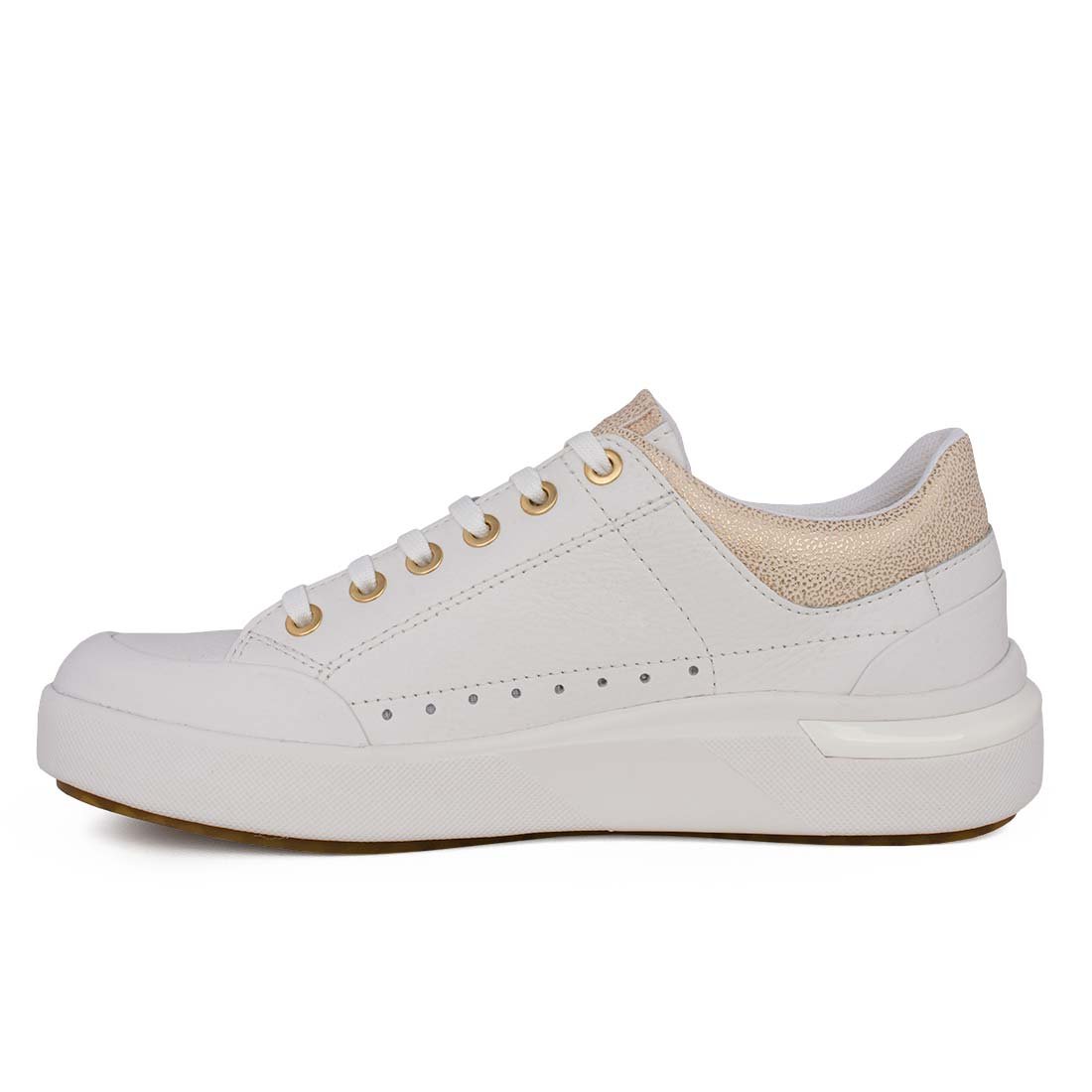 GEOX ΓΥΝΑΙΚΕΙΑ ΔΕΡΜΑΤΙΝΑ SNEAKERS DALYLA A WHITE/CHAMPAGNE - Image 3