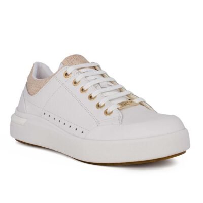 GEOX ΓΥΝΑΙΚΕΙΑ ΔΕΡΜΑΤΙΝΑ SNEAKERS D DALYDA A WHITE/CHAMPAGNE - Image 2