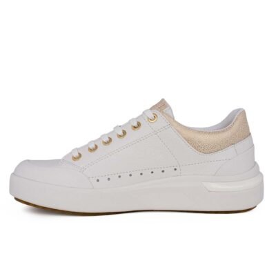 GEOX ΓΥΝΑΙΚΕΙΑ ΔΕΡΜΑΤΙΝΑ SNEAKERS D DALYDA A WHITE/CHAMPAGNE - Image 3