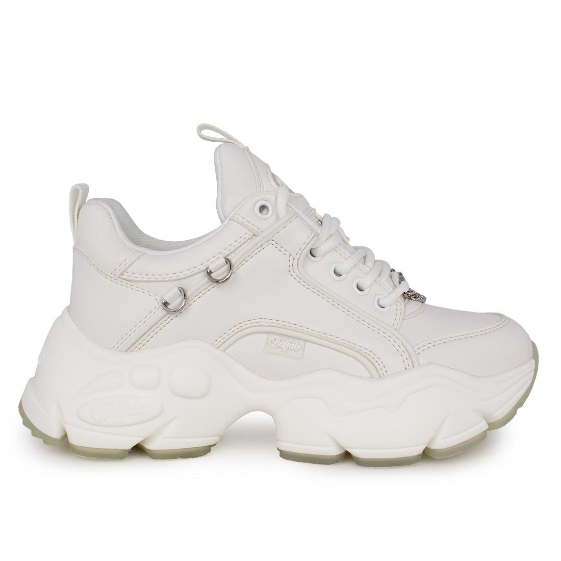 BUFFALO ΓΥΝΑΙΚΕΙΑ SNEAKERS BINARY CHAIN 3.0 WHITE/SILVER VEGAN NAPPA - Image 7