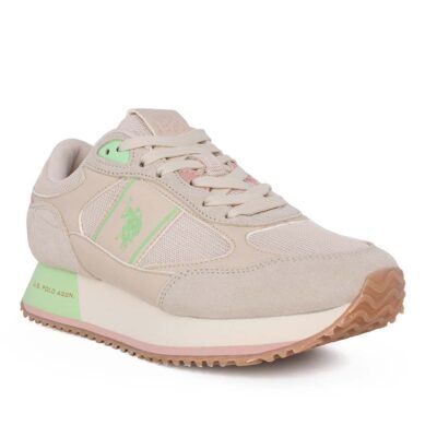 US POLO ΓΥΝΑΙΚΕΙΑ SNEAKERS SACHA006 LIGHT BEIGE SUEDE - Image 2