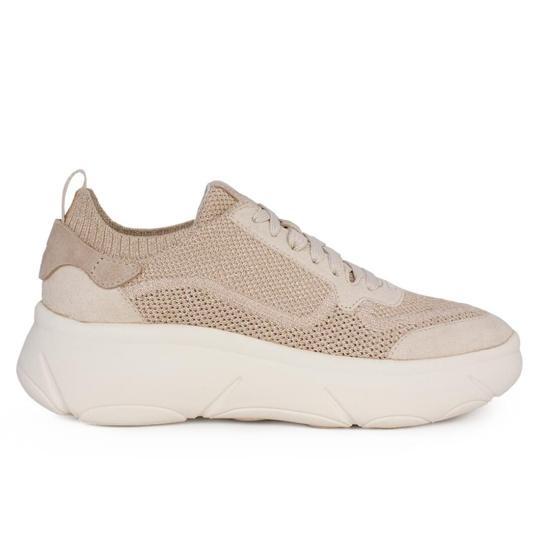 GEOX ΓΥΝΑΙΚΕΙΑ ΥΦΑΣΜΑΤΙΝΑ SNEAKERS D NEBULA 2.0 X A LIGHT TAUPE KNIT