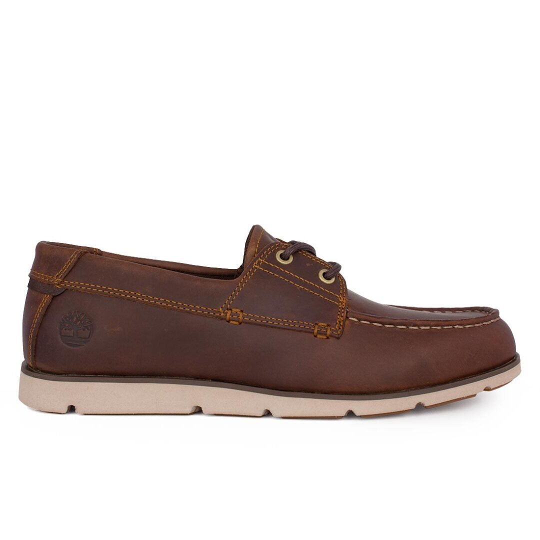 TIMBERLAND ΑΝΔΡΙΚΑ ΔΕΡΜΑΤΙΝΑ BOAT SHOES GRAFTON BAY MEDIUM BROWN FULL GRAIN