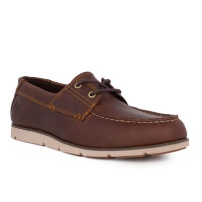 TIMBERLAND ΑΝΔΡΙΚΑ ΔΕΡΜΑΤΙΝΑ BOAT SHOES GRAFTON BAY MEDIUM BROWN FULL GRAIN - Image 2