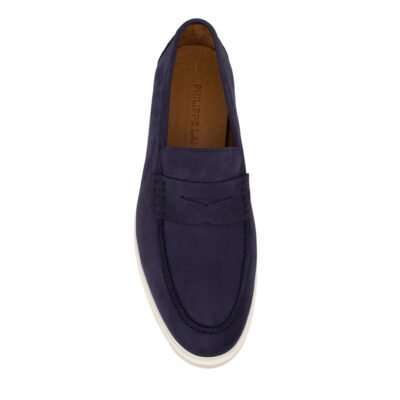 PHILIPPE LANG ΑΝΔΡΙΚΑ ΔΕΡΜΑΤΙΝΑ LOAFERS 3681C NAVY NUBUCK - Image 5