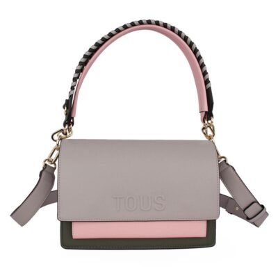 TOUS ΓΥΝΑΙΚΕΙΑ ΤΣΑΝΤΑ ΩΜΟΥ BANDOLERA MEDIUM AUDREE SAFFIANO GRIS/ROSA