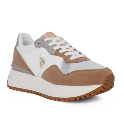 US POLO ΓΥΝΑΙΚΕΙΑ SNEAKERS BAYLE003 BEIGE/WHITE - Image 2