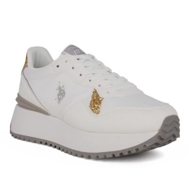 US POLO ΓΥΝΑΙΚΕΙΑ SNEAKERS BAYLE003C WHITE/GOLD - Image 2