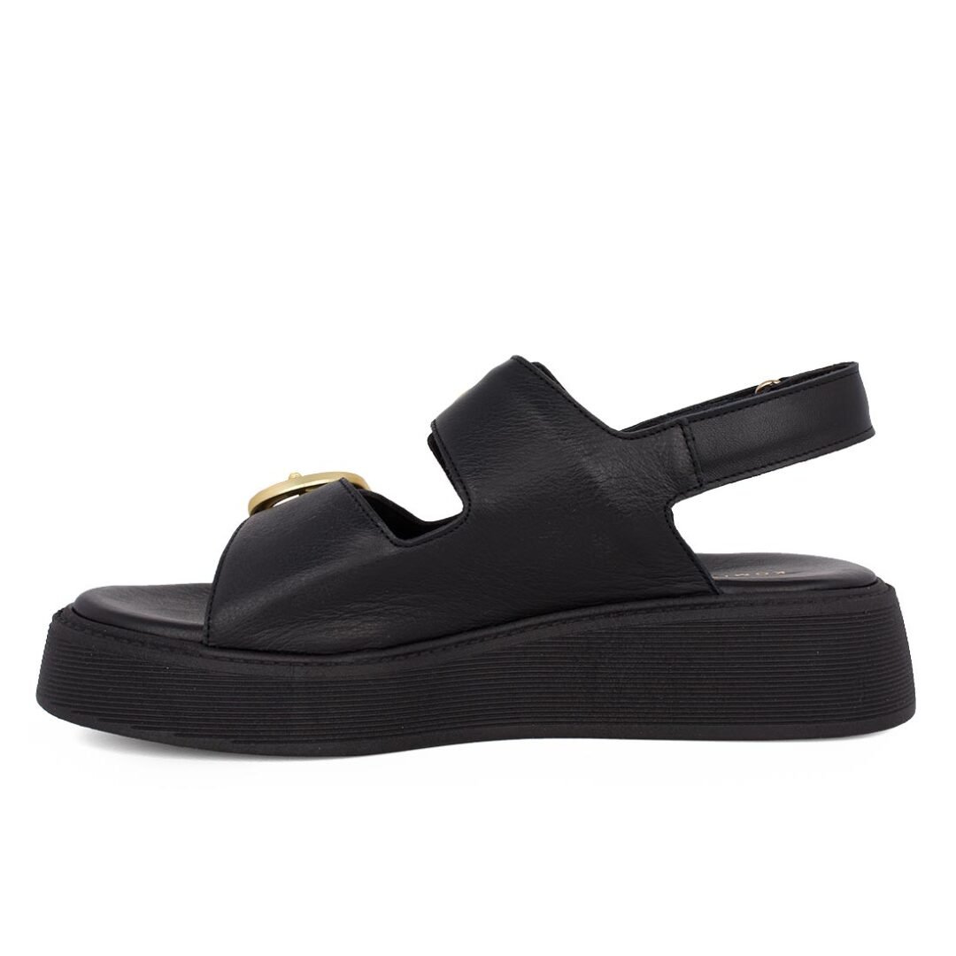 KOMIS & KOMIS ΓΥΝΑΙΚΕΙΑ ΔΕΡΜΑΤΙΝΑ FLATFORM ΠΕΔΙΛΑ C35 BLACK - Image 3