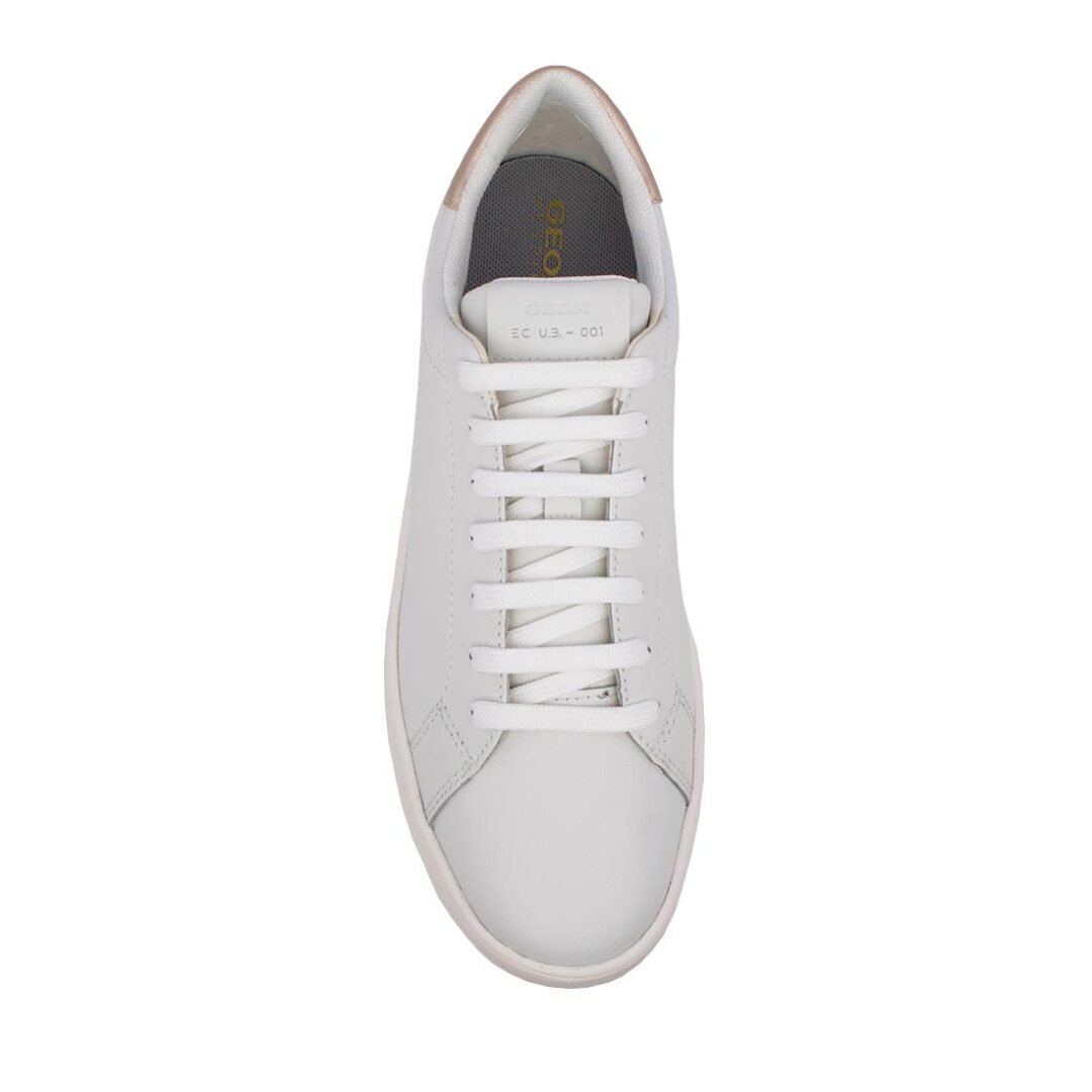 GEOX ΓΥΝΑΙΚΕΙΑ ΔΕΡΜΑΤΙΝΑ SNEAKERS SPHERICA ECUB-1 A WHITE/GOLD - Image 6