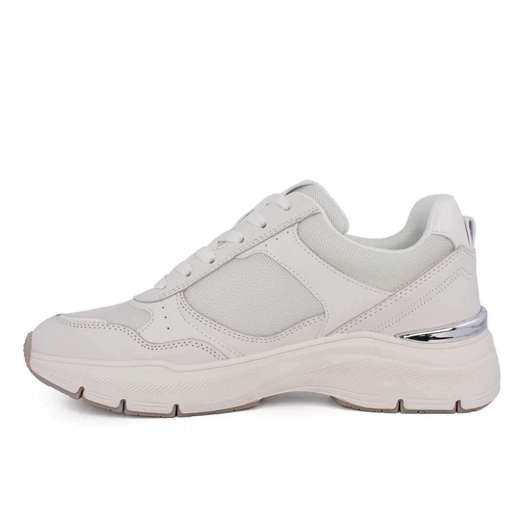 TAMARIS ΓΥΝΑΙΚΕΙΑ ΔΕΡΜΑΤΙΝΑ SNEAKERS 1-23734-42 100 WHITE - Image 3