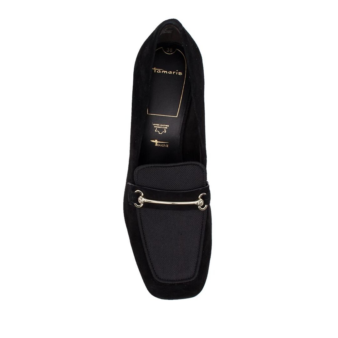 TAMARIS ΓΥΝΑΙΚΕΙΑ ΔΕΡΜΑΤΙΝΑ LOAFERS ΜΕ ΤΑΚΟΥΝΙ 1-24413-42 001 BLACK - Image 5